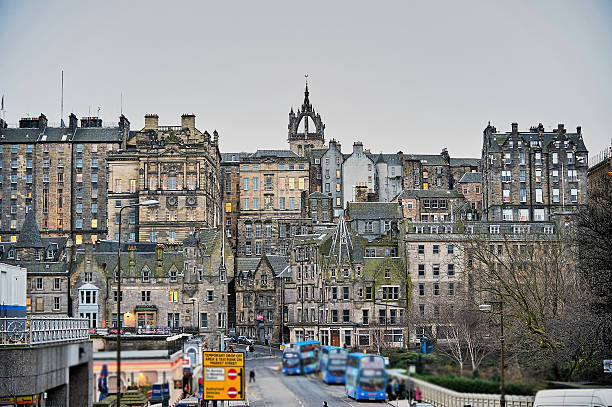 istock Edinburgh, View of the city, several monuments and the Castle, 603164112