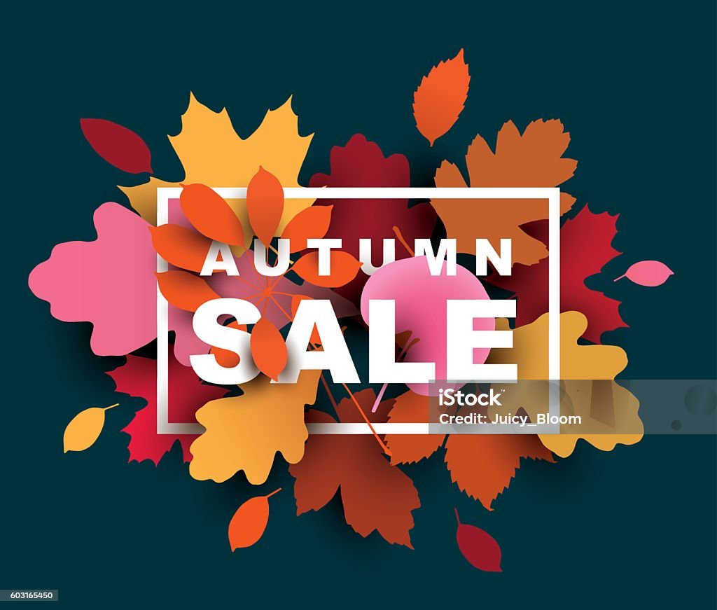 Autumn sale illustration with colorful leaves. Autumn sale illustration with colorful leaves. Vector Autumn stock vector