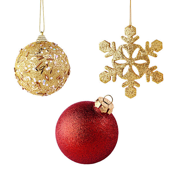 istock Golden and red xmas balls isolated 603165798