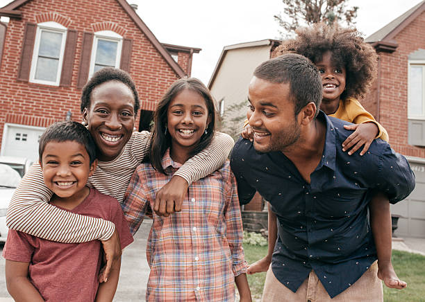 istock Our happy family of five 603168606