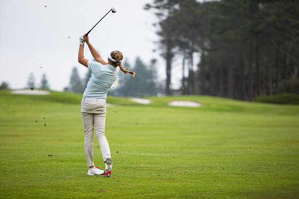 Perfect golf swing stock photo