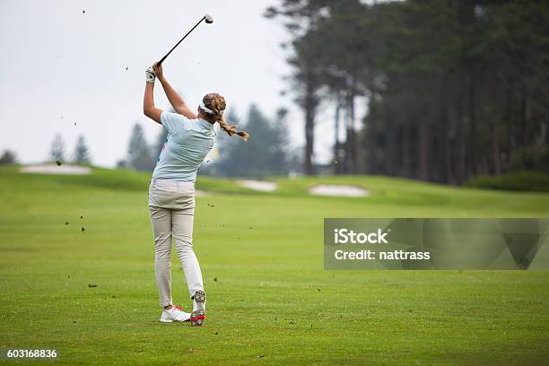 Perfect Golf Swing Stock Photo - Download Image Now - Golf, Golfer, One Woman Only