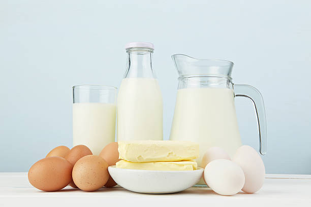 istock Dairy products. Assortment of fresh milk on white table with 603169958