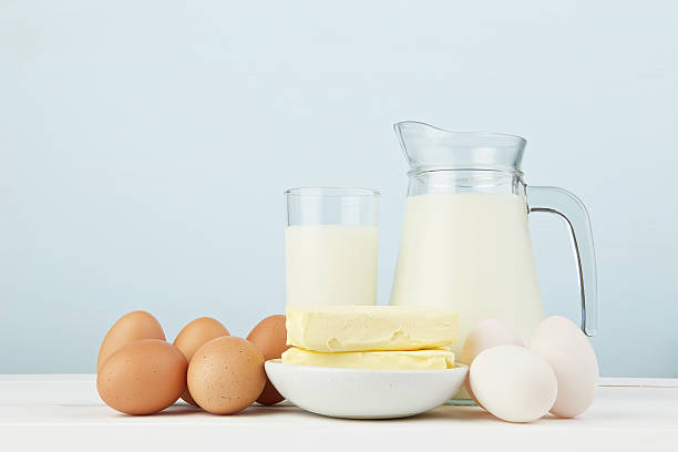 istock Dairy products. Assortment of fresh milk on white table with 603170090
