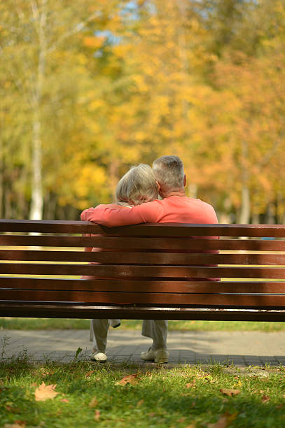 istock Senior couple in autumn park 603171790