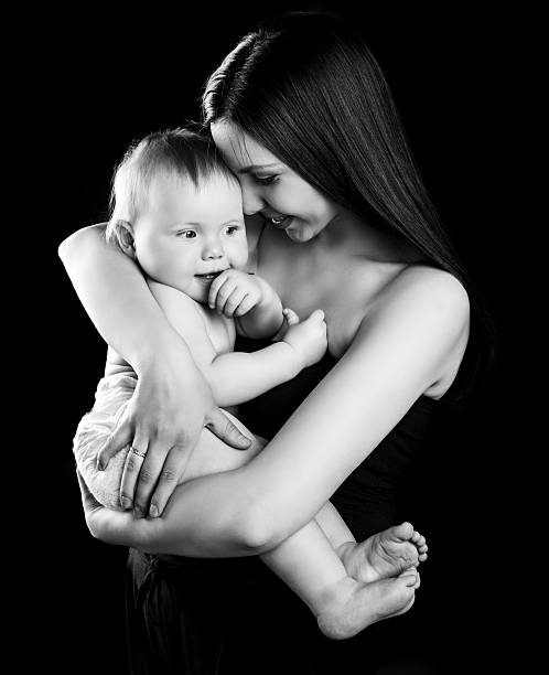 mother and baby stock photo