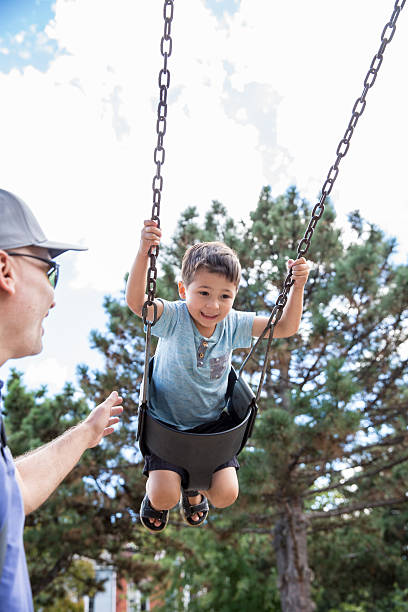 istock Little boy in swings 603175138