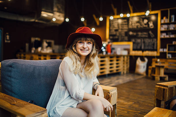 istock Girl in  the coffee shop 603177908