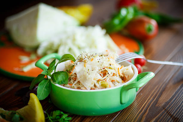 Salad with aperitif closeup