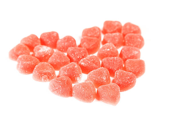 istock Red fruit candy in the form of heart 603180718