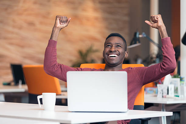istock Happy smiling successful African American businessman 603182436