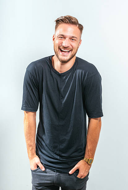 istock Attractive male in studio with modern undercut hairstyle 603183738