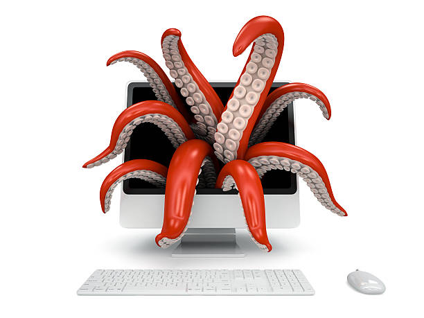 istock Tentacles getting out of the computer monitor 603183924