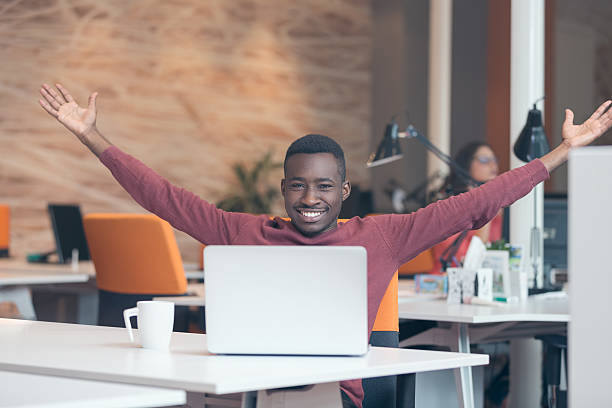 istock Happy smiling successful African American businessman 603188338