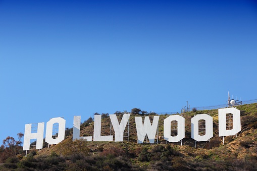 Los Angeles, United States - April 5, 2014: Hollywood Sign in Los Angeles. The sign was originally created in 1923 and is a Los Angeles Historic-Cultural Monument.