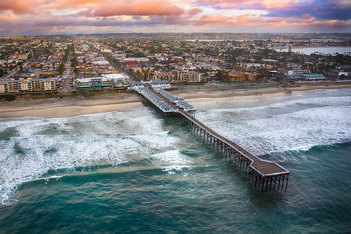 The Crystal Pier located in the community of Pacific Beach, San Diego, California.