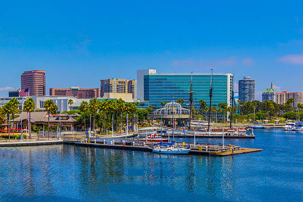 istock Waterfront marina with skyline of Long Beach , CA  (P) 603193544