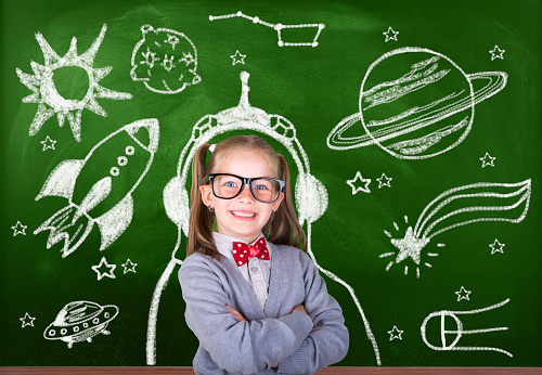 child, blackboard, classroom, astronomy, school