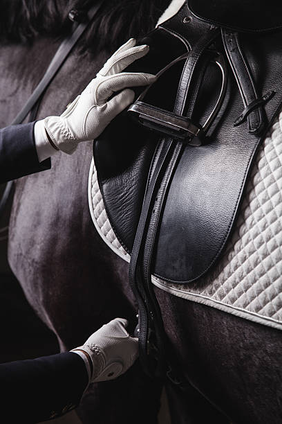 istock Jockey saddle up horse for the ride 603193870