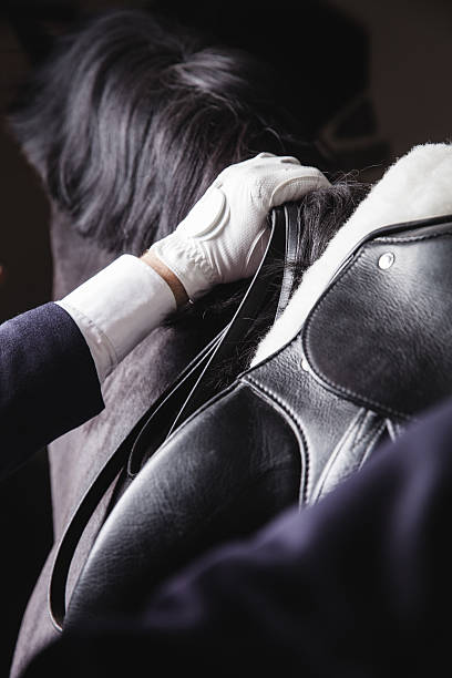 istock Jockey saddle up horse for the ride 603194046