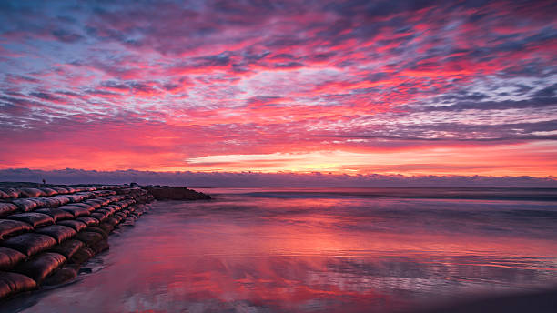 Sunrise of Atlantic at Boca Raton stock photo