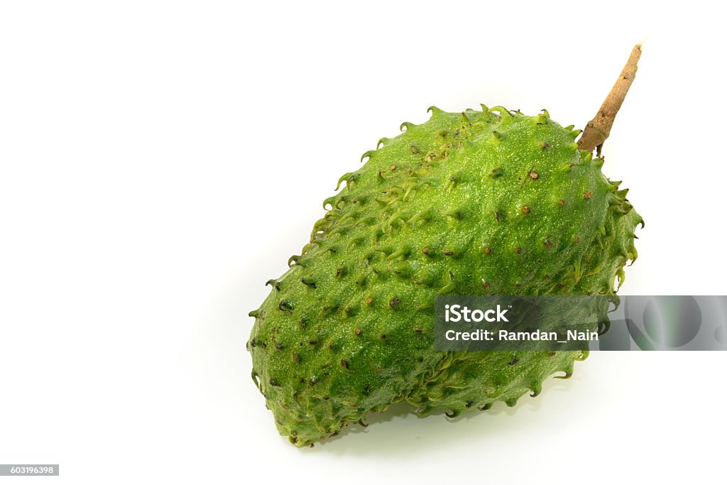 Soursop fruit on white background Soursop Stock Photo