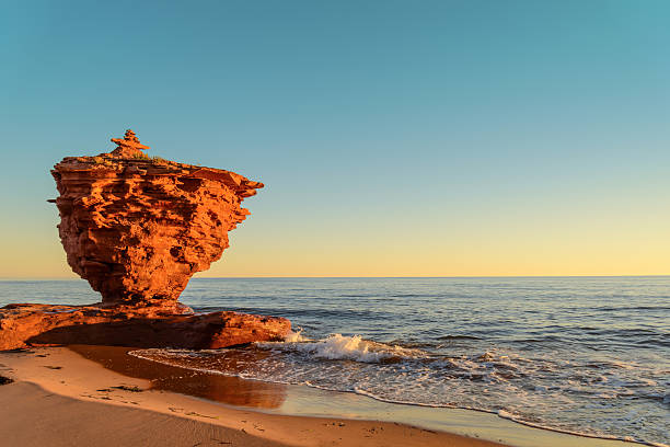Ocean coast at the sunrise (Thunder Cove, Prince Edward Island, Canada)