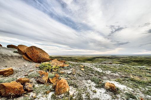 Landscape featuring Red Rock Coulee Natural Area, which is located south of Medicine Hat, Alberta.
