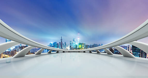 istock cityscape and skyline of shanghai from empty brick floor 603198192