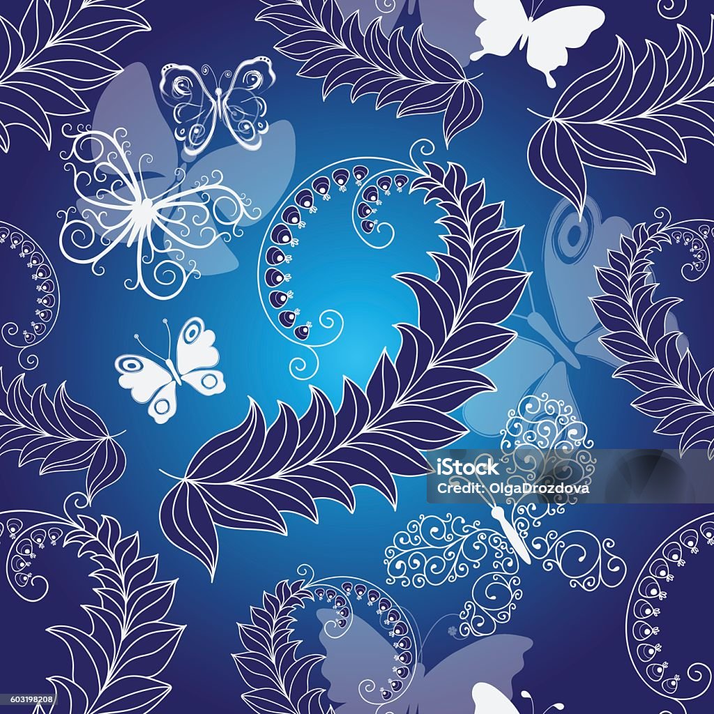 Dark Spring Patterns Floral Dark Blue Seamless Spring Pattern Stock Illustration - Download ...
