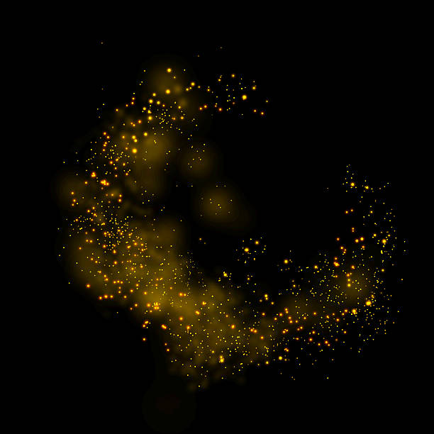 istock Gold glittering star magic dust on background.Particles for your 603199208