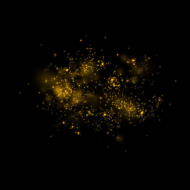 istock Gold glittering star magic dust on background.Particles for your 603199212