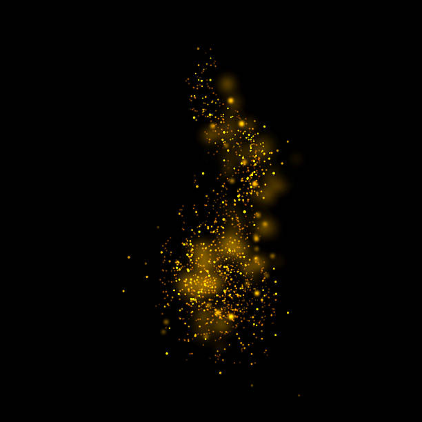 istock Gold glittering star magic dust on background.Particles for your 603199242