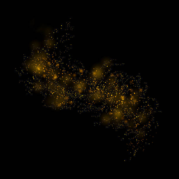 istock Gold glittering star magic dust on background.Particles for your 603199300