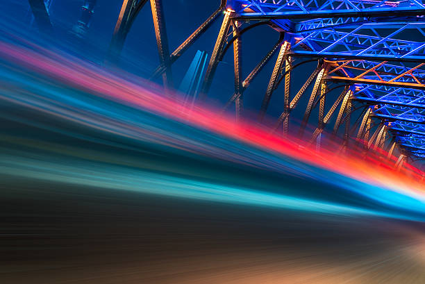 istock Night view of the Waibaidu Bridge 603199606