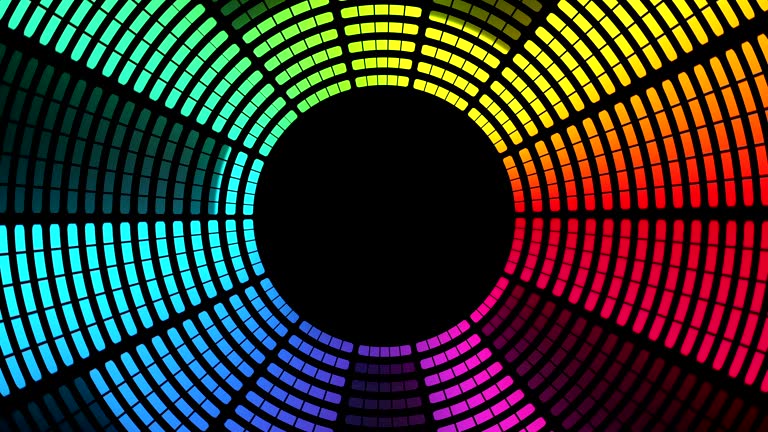 Circular Graphic Equalizer: Multi-Coloured, Loopable Background