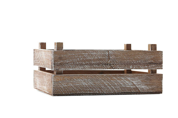 istock Wooden crate isolated on a white 603255406