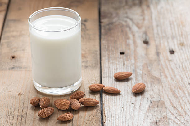 istock Almond milk with almond. 603256702
