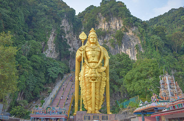 Murugan statue. The entrance to Batu Caves in Kuala Lumpur. Malaysia