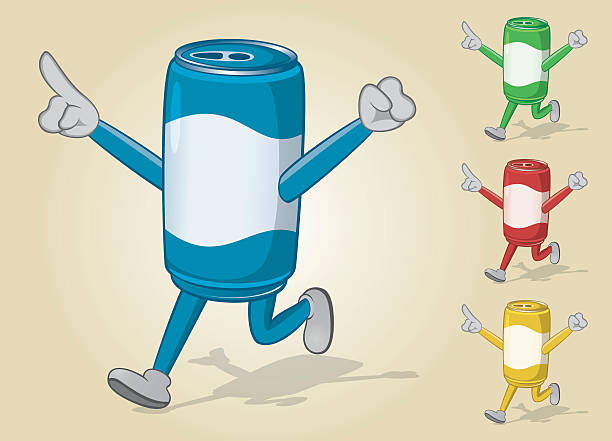 ilustrações de stock, clip art, desenhos animados e ícones de running can number one - drink sport cola can