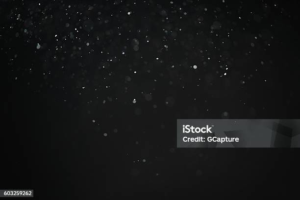 Dust Particles Overblack Background Fx Backdrop Stock Photo - Download Image Now - Particle, Dust, Black Color