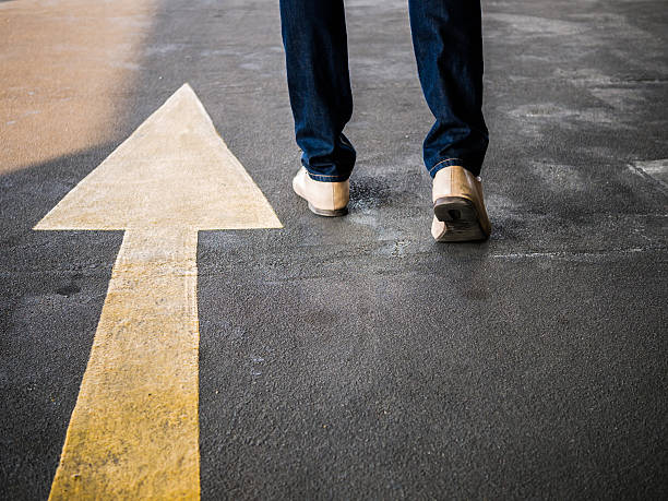 istock Concept of a man follows the right way 603259726