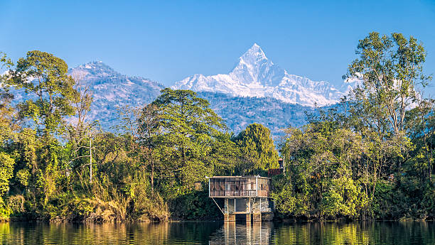 Phewa Lake with Machhapuchhre behind