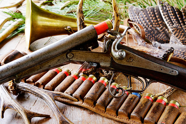 istock Hunting gun and hunting ammunition 603263006