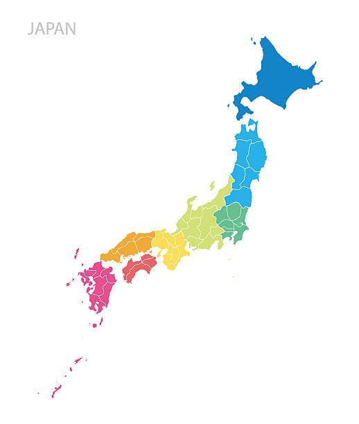 karte von japan  - region kinki stock-grafiken, -clipart, -cartoons und -symbole