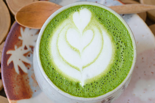 istock Latte art with Japanese green tea matcha 603265274