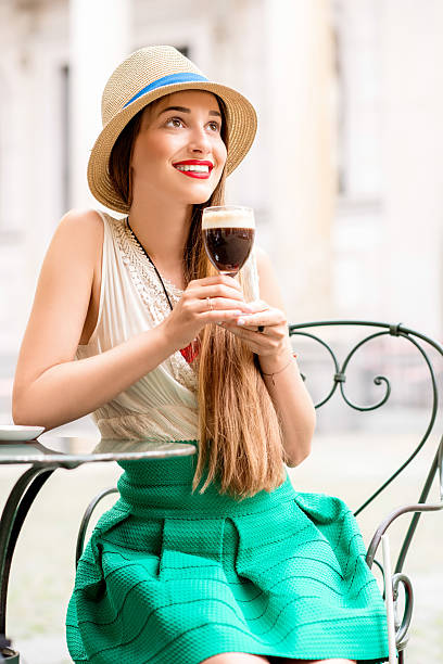 istock Woman with Bicerin coffee 603266386