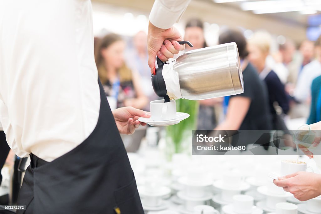 Coffee break at conference meeting. Coffee break at conference meeting. Business and entrepreneurship. Food And Drink Industry Stock Photo