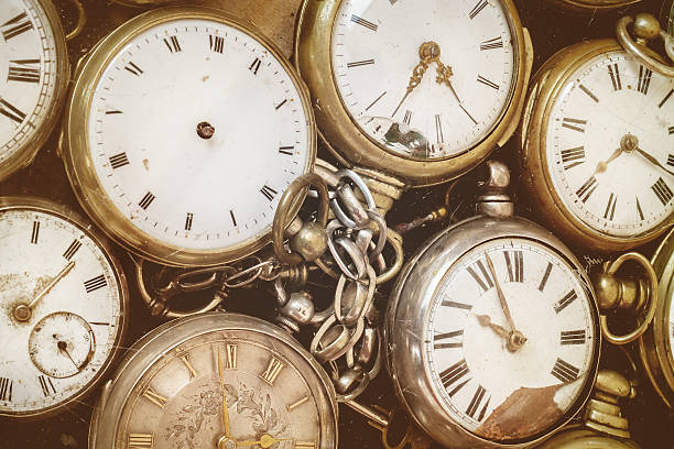 istock Retro styled image of old pocket watches 603275582