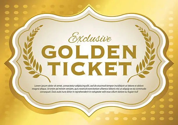 Vector illustration of Golden Ticket